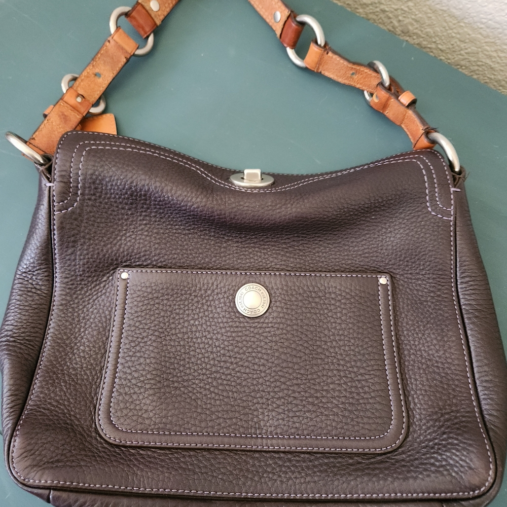 Coach Dark Brown Leather Shoulder Bag